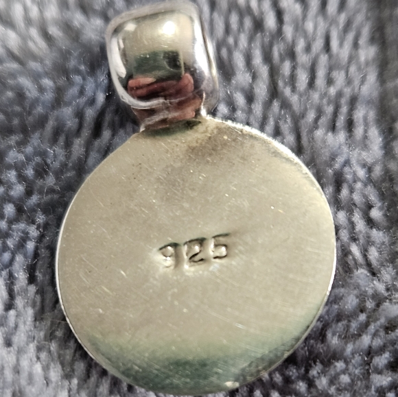 Vintage Black Onyx Silver 925 pendant - Picture 6 of 7